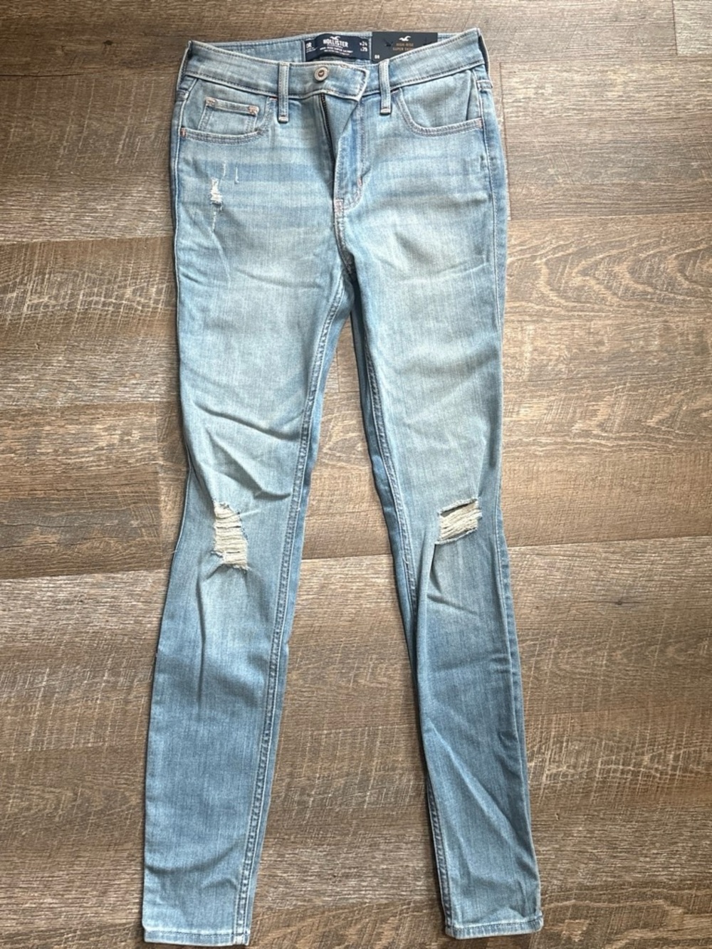 Hollister Light Blue Distressed Skinny Jeans